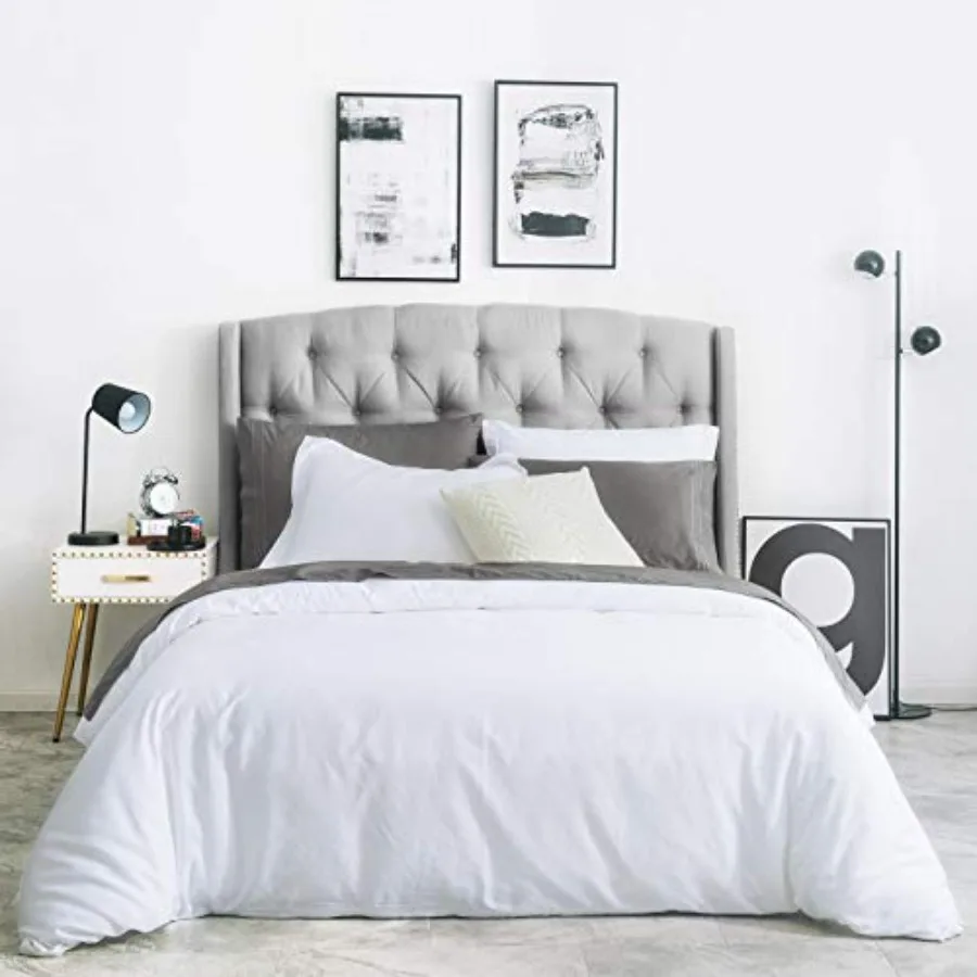 

Duvet Cover 100% Cotton 3 Pcs Set 1 Hotel Collection Duvet Cover with Zipper Ties 2 Pillow Shams Classic Solid Color Hotel Bedd
