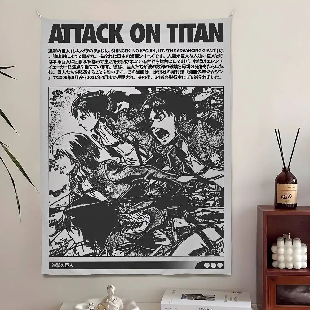 A-Attack On Manga T-Titan Tapestry Bedroom Living Bar Garden Outdoor festival Decoration Background Art Banner