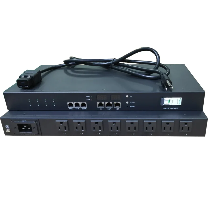 1P Circuit Breaker 15A 250V 8 Sockets Remote Network Management Smart Power Distribution Box PDU Sheet Metal Shell OEM