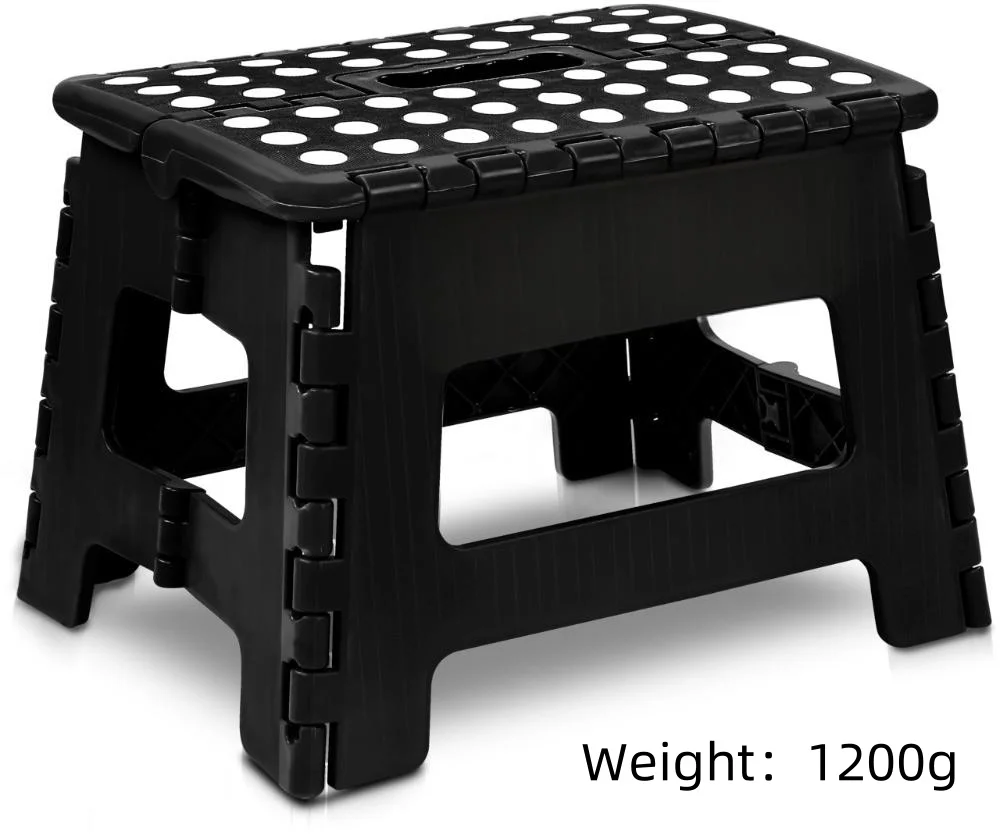 Foldable Step Stool Lightweight Non-Slip, Folding Stool for Kitchen Bathroom Home, Easy Storage Portable Sturdy Black image 3