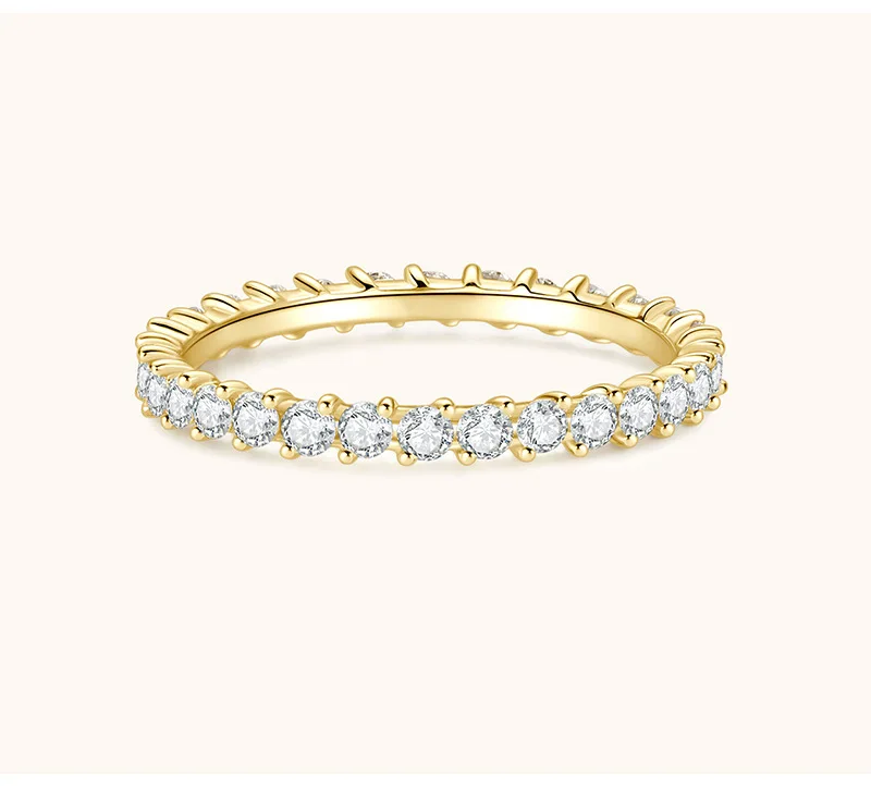 LongZhe S925 Silver Moissanite Eternity Ring 0.9CT D Color GRA Certified Diamond Tester Passed Fine Jewelry Gift view 4
