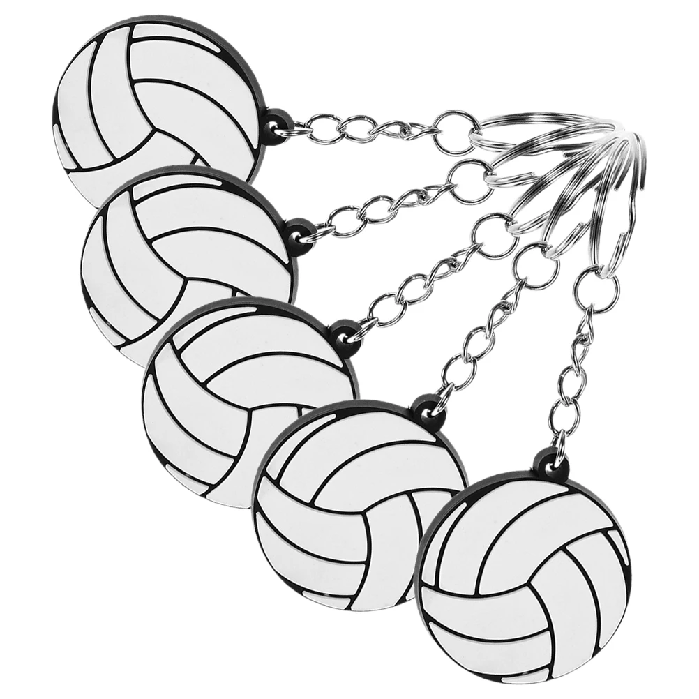 

5 Pcs Volleyball Keychain Car Pendant Pvc Sport Keychains Competition Jewelry