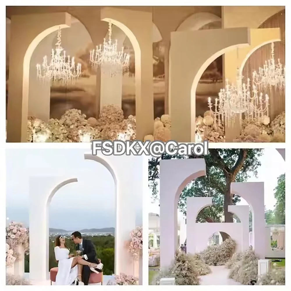 White Round Wedding Arch Background Wedding Decoration Acrylic Gate Wedding Entrance Arch tunnel arch