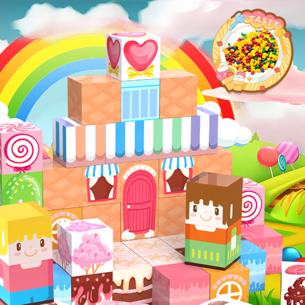 كتل مغناطيسية - ألعاب بناء للأولاد والبنات، هدايا عيد الميلاد وأعياد الميلاد للأطفال، لعبة حسية للفصل الدراسي للأطفال تعلم الجذعية