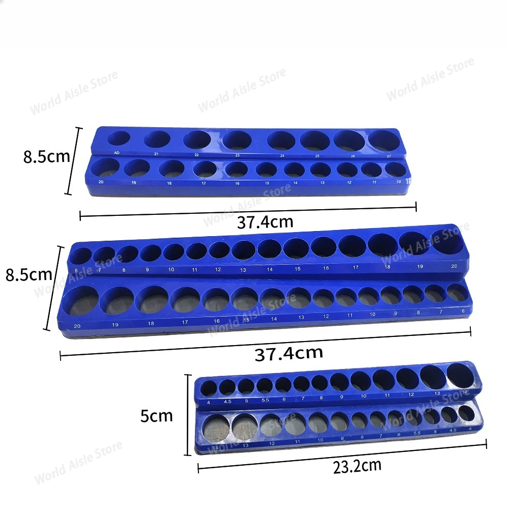 3PCS Magnetic Socket Organizer, Large/Medium/Small Drive Magnetic Socket Holder for Metric & SAE Socket Storage