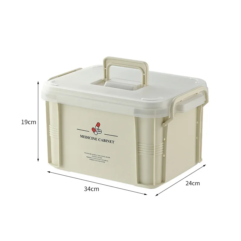 Caja de medicina para uso doméstico, Kit de primeros auxilios de gran capacidad para uso doméstico, caja de medicina portátil, caja de almacenamiento de Medicina de uso común