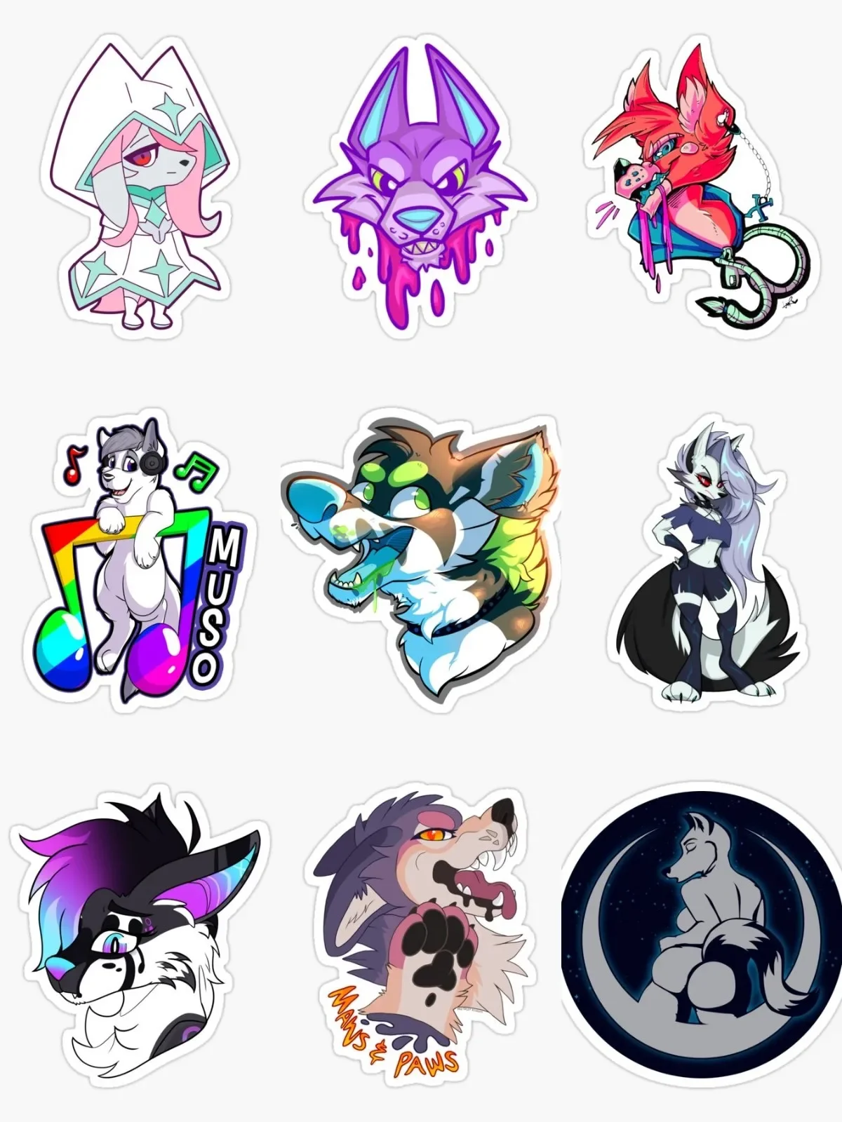 AliExpress Helluva Boss Anime Furry Wolf Stickers Car Window Truck Motorcycle Laptop Bicycle Table Off-road Helmet Camper Decal Assecories