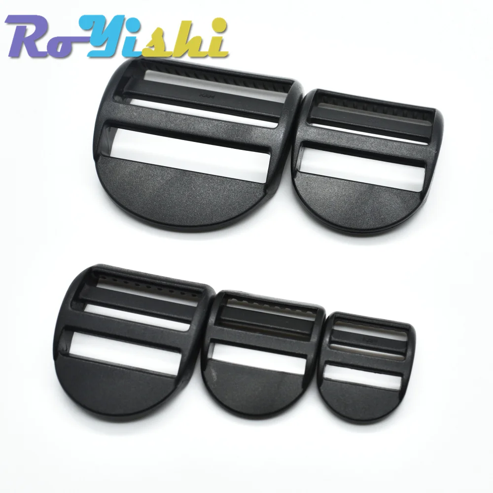 10 Pcs/Pack Plastic Ladder Lock Slider Buckles Backpack Straps Black Webbing 20mm 25mm 32mm 38mm 50mm