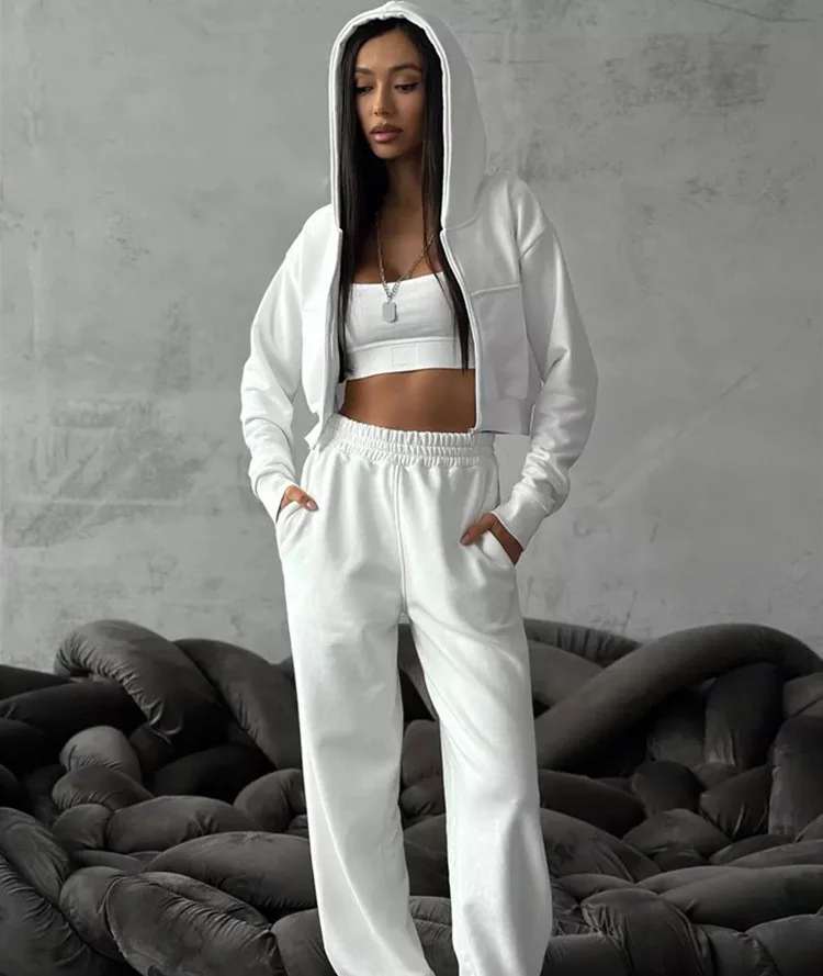 ツーピースセットパンツセット女性トラックスーツジョガー Y2k スウェット秋冬スポーツ弾性ウエストストリートパンツマッチングセット