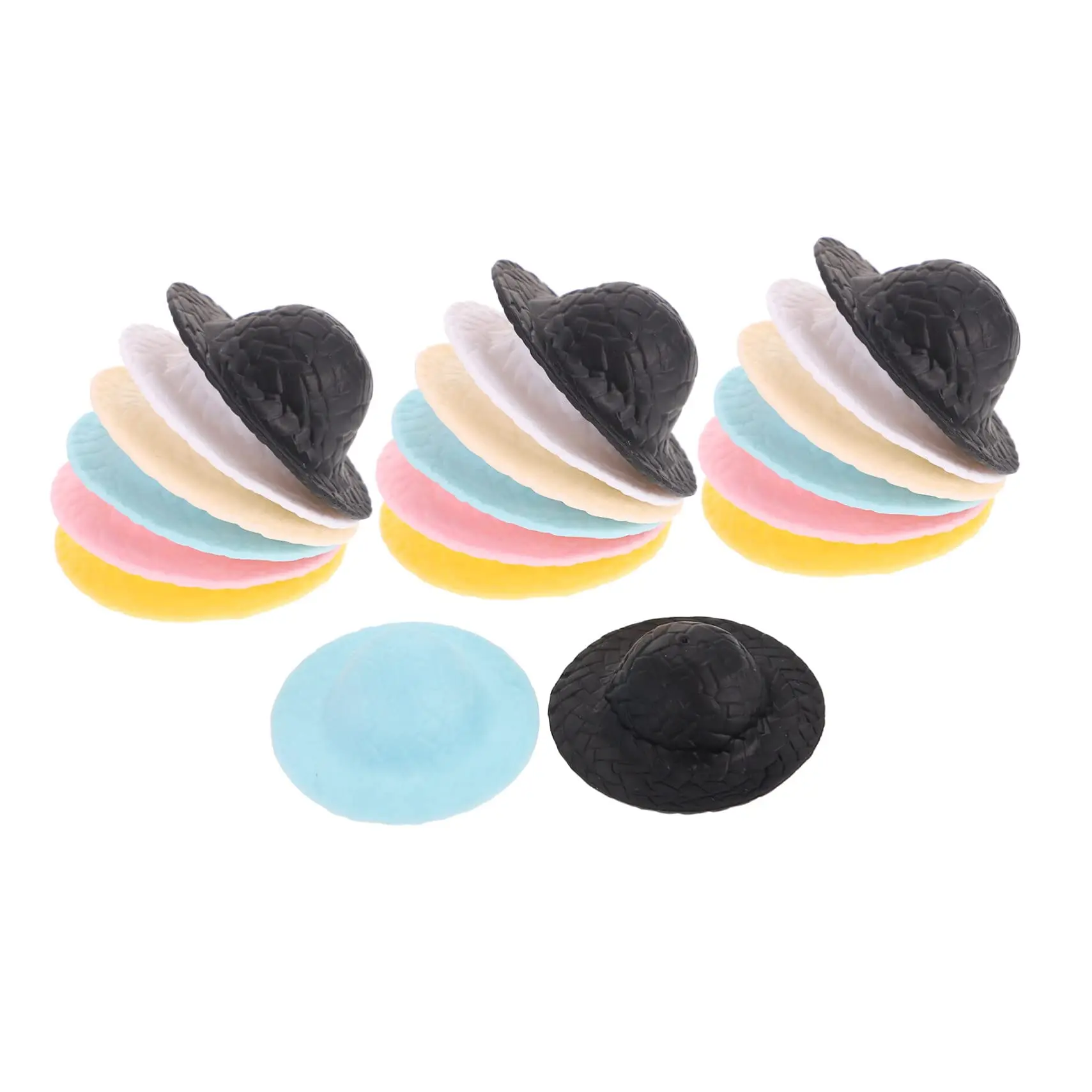 10/20/40pcs Mini Hat Doll Craft Hats Mini Formal Hats Mini Straw Hat Wine Bottle Decoration Small Straw Hat Black Decorations