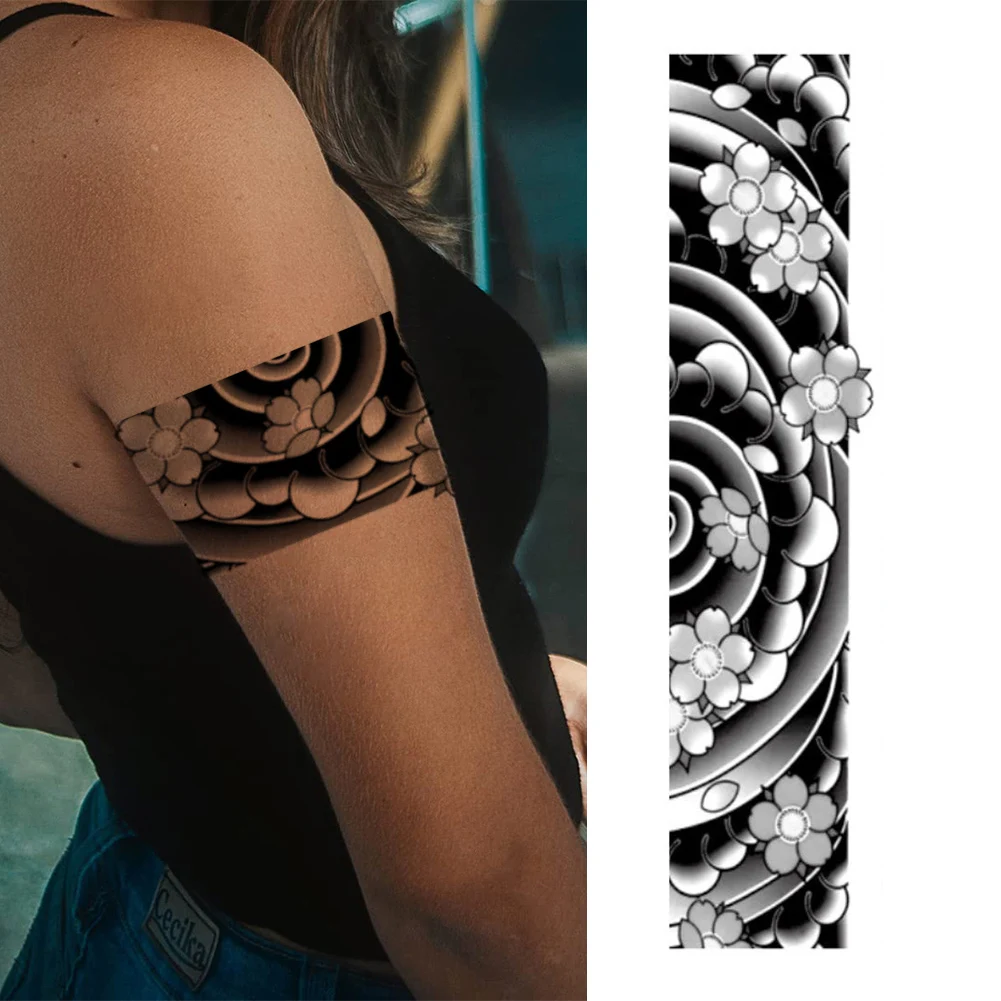 4PCS Semi Permanent Tattoo Waterproof Plant-Based Body Art Temporary Tattoo Herbal Tattoo Half Arm Tattoo for Adult Women Girls view 3