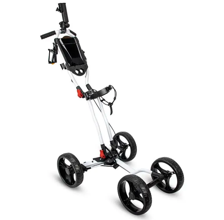 HIGH QUALITY GOLF QUAD 4-WHEEL FOLDING GOLF PULL / PUSH TROLLEY