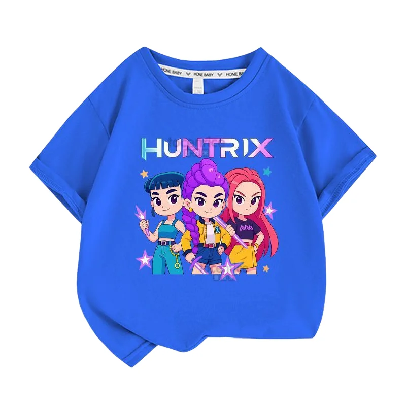 

Kpop Demon Hunters Kids T-Shirt Cartoon Mira Zoey Rumi Print Tops Tees Boys Girls Casual Short Sleeve Tops Y2K Clothing