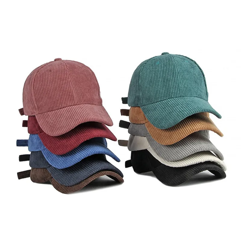 New mens casual corduroy baseball cap Women Sports leisure snapback hat cycling hat fishing cap gorras