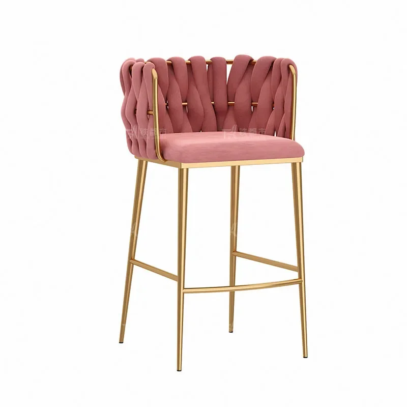 Modern Counter Bar Stool Nordic Office Reproduction Designer Reception High Metal Chair Minimalist Bar Furniture