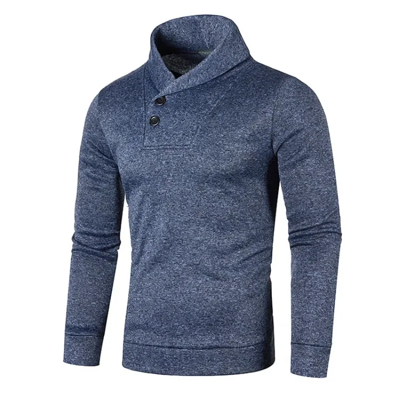 Suéteres de Cuello medio alto para hombre, ropa de chándal de Color sólido, sudaderas gruesas ajustadas y cálidas, Jersey de invierno