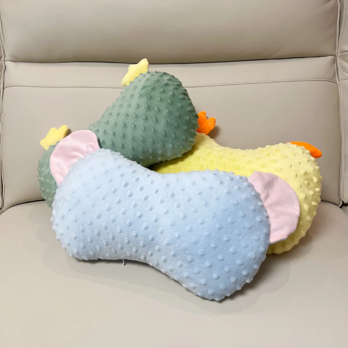 Cute Small Pillow Cartoon Throw Cushion, Nap Pillow for Dorm & Office, Multi-function Double Sided Bubble Fleece Bedside Support