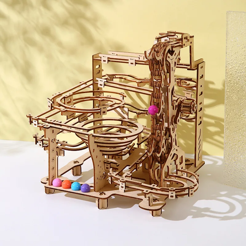 

New Arrival 3D Wooden Time Tunnel Puzzle DIY Creative Educational Assembly Toy Non-Toxic EcoFriendly Easy to Build Desktop Decor