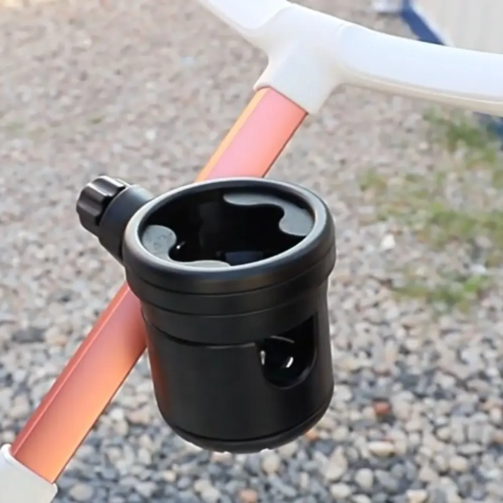 Portable Rotating 2 in 1 Stroller Cup Holder Non-slip Black Mount Stroller Bottle Rack Universal Trolley Drinks Holder Pushchair