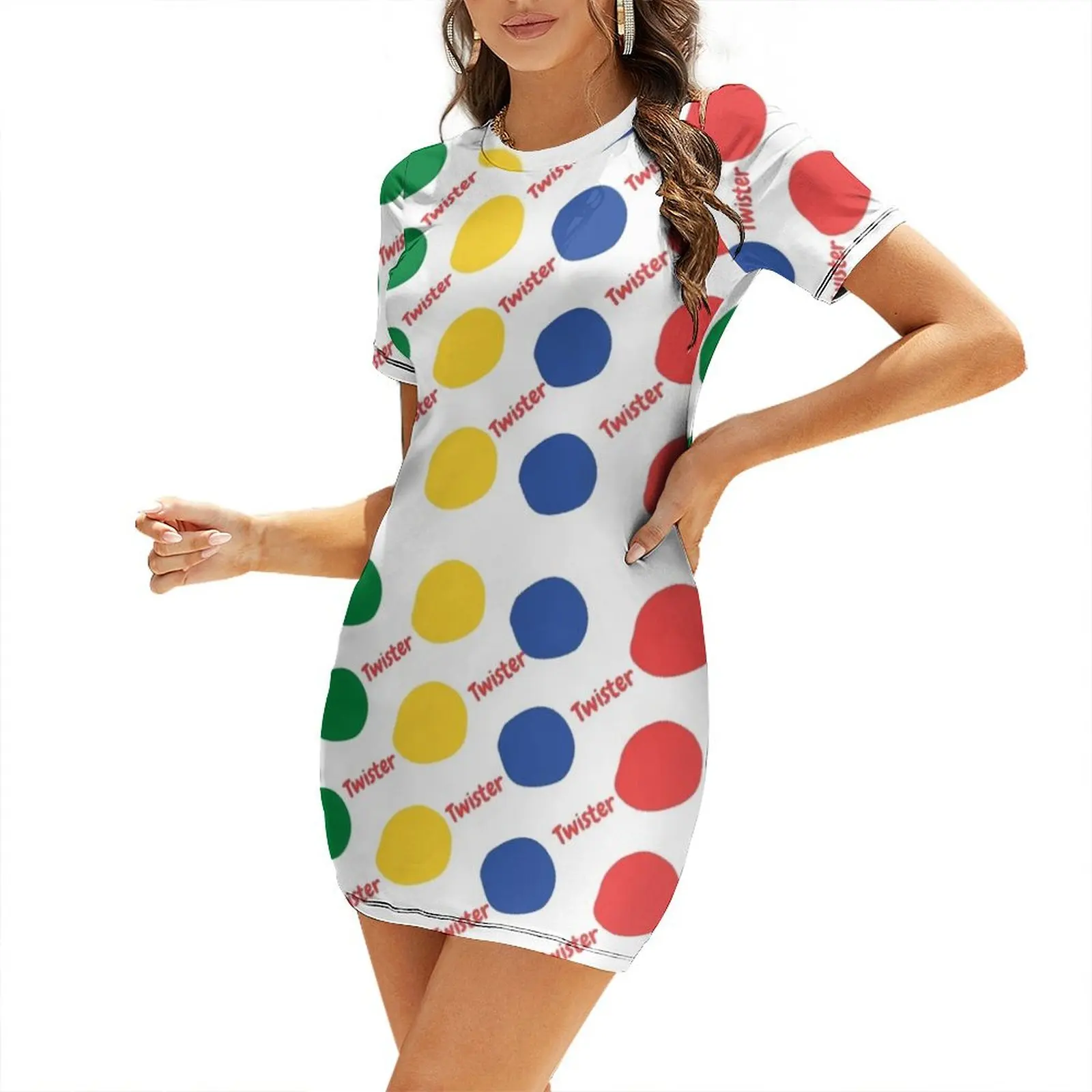 

Twister pattern Short Sleeved Dress Long dress woman dress summer womens 2025 Woman clothes