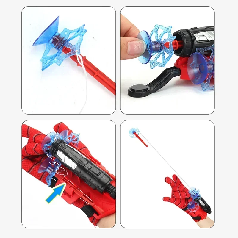 Disney Marvel Super Hero Spiderman Spider Silk Launcher Toy Anime Character Role Playing Spider Web Launcher Toy Children Gift