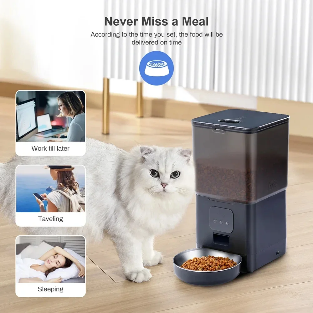 6L Smart WIFI Control Automatic Dog Feeder APP Pet Food Dispenser Automatic Cat Feeder Pet Timing Voice Dog Products