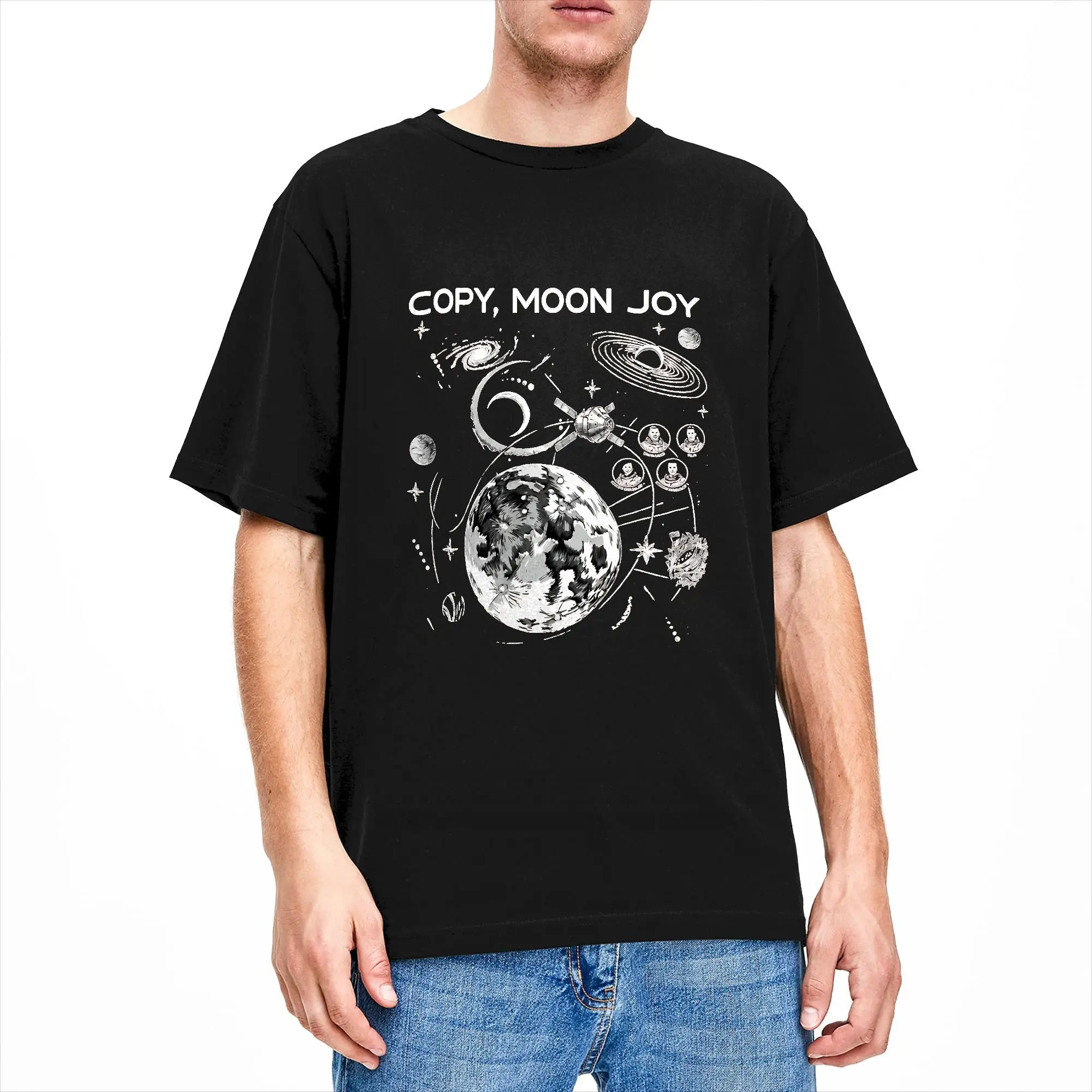 Copy Moon Joy Artemis II Cotton T-Shirt For Men Summer  Y2K Casual T-Shirts Harajuku Tee Shirt Big Size Cheap Tops