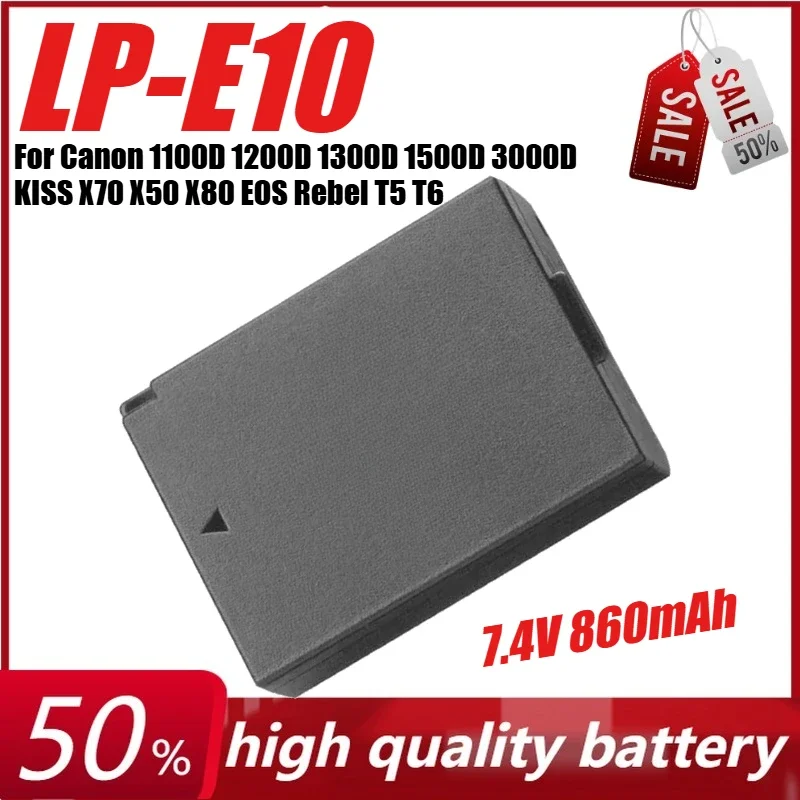 SWZY 7.4V 860mAh LP-E10 Camera Battery for Canon 1100D 1200D 1300D 1500D 3000D KISS X70 X50 X80 EOS Rebel T5 T6 T7
