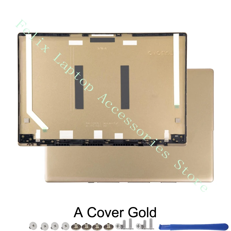 New LCD Back Cover For Lenovo Ideapad 320S-13 7000-13 320S-13ISK 320S-13IKB Front Bezel HingeCover Laptop Cases Replace Gold