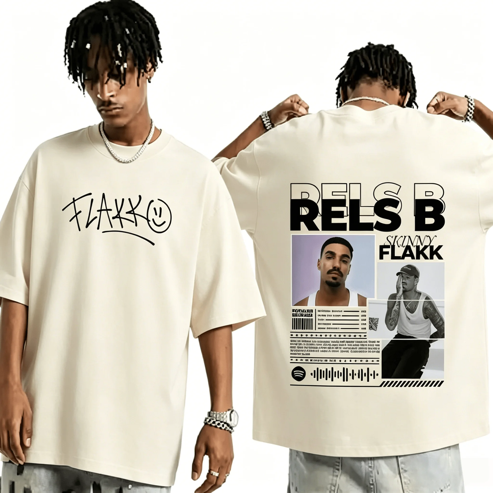 Camiseta de algodón 100% con diseño del álbum Skinny Flakk del rapero RELS B, ropa unisex para hombre y mujer, camisetas góticas de hip-hop, camiseta informal Y2k para fanáticos