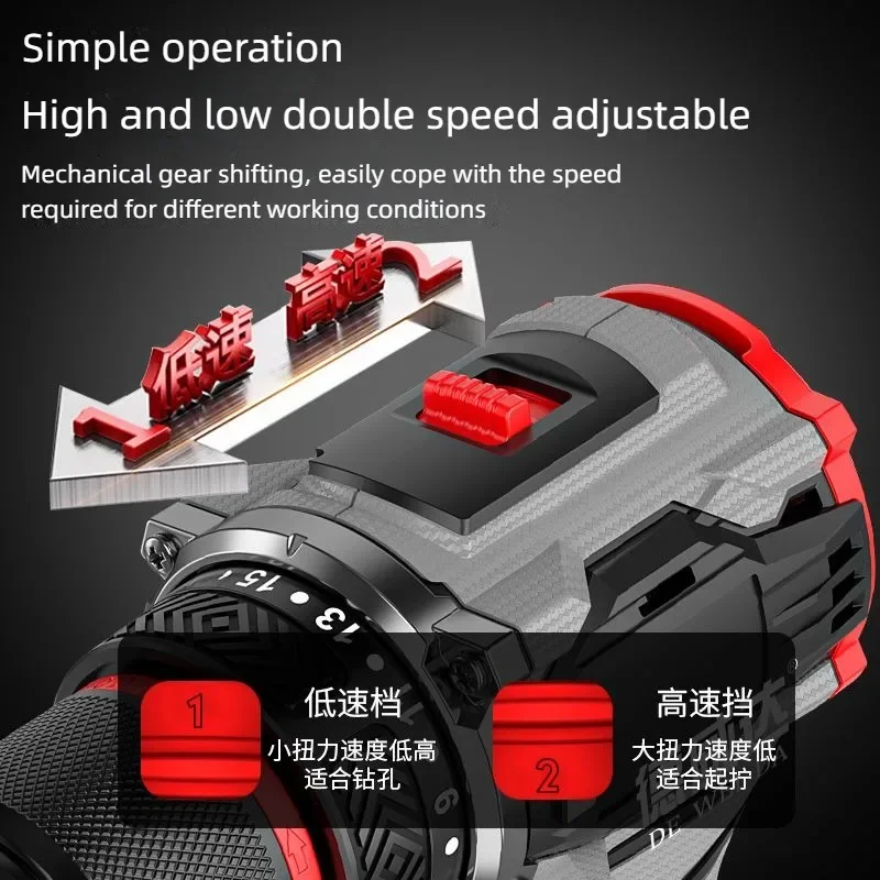 Brushless Electric Drill Tapping Cordless Impact Drill Metal Ratchet Chuck Electric Hand Drill Household Electric Screwdriver