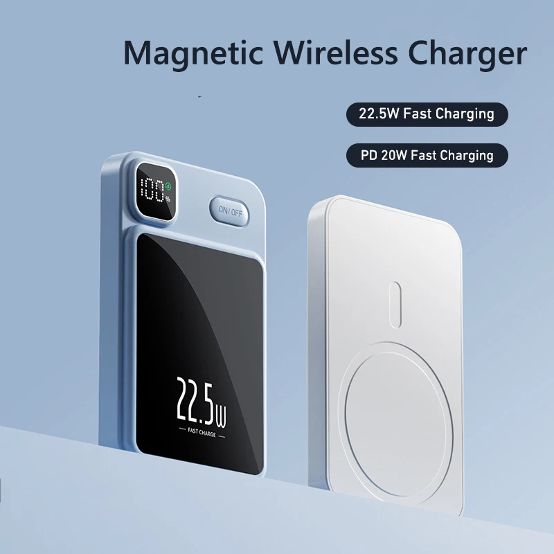 20000mAh Magnetic Qi Wireless Charger Power Bank for iPhone 13 14 15 pro max Samsung Huawei Xiaomi 22.5W Fast Charging Powerbank