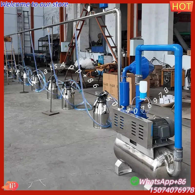 2026 Farm automatic milking machine vacuum pump SS milking pump for goats, sheep, cows and camels, multi-station,
