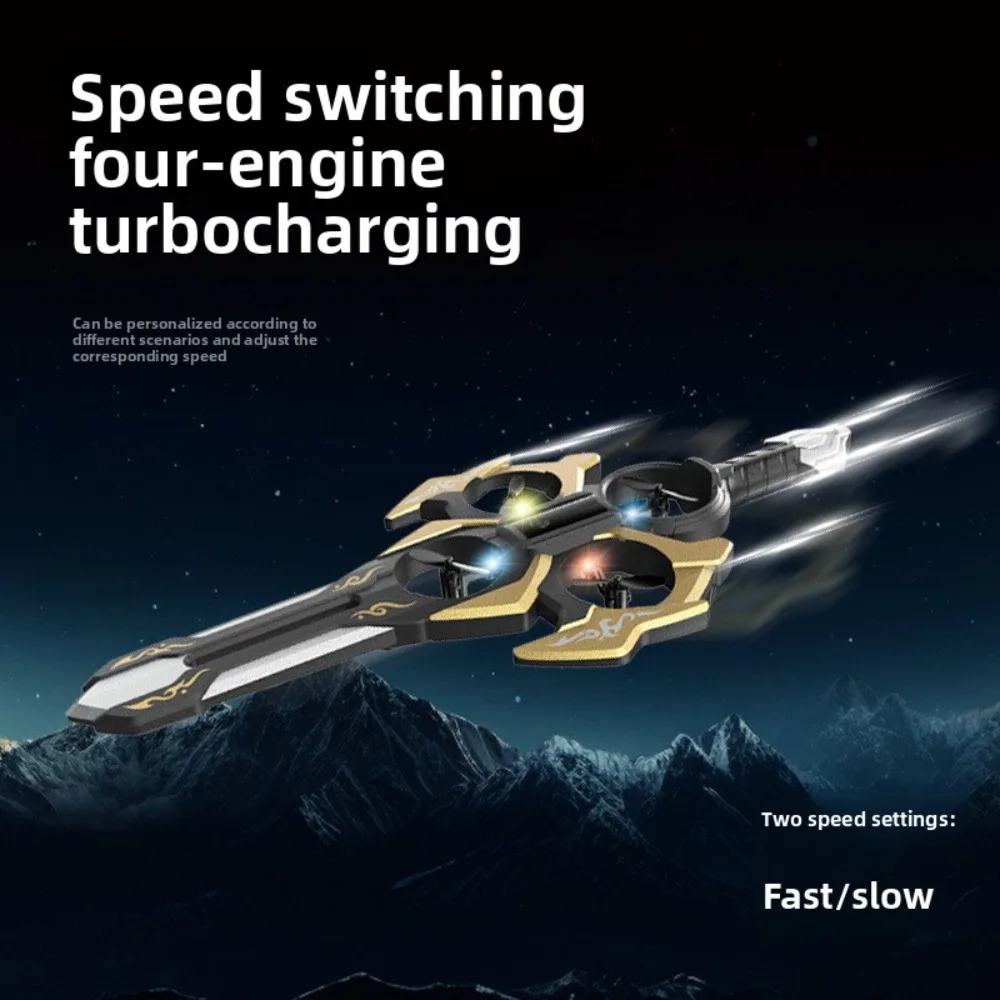 Sword Flying RC Drone, Remote Control Flying Sword Toy for Boys Girls Magic Air Hovercraft Birthday Gift