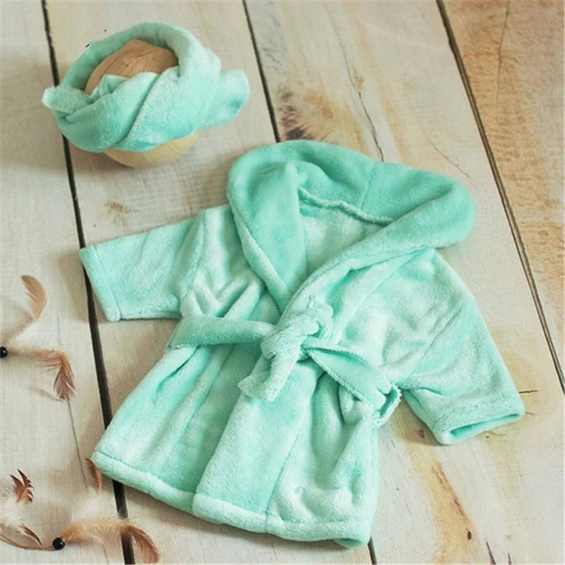 New Born Baby Girl Clothes Newborn Photography Outfit Fotografia Acessorios Baby Photo Props Bathrobe with Belt Bath Towel Set