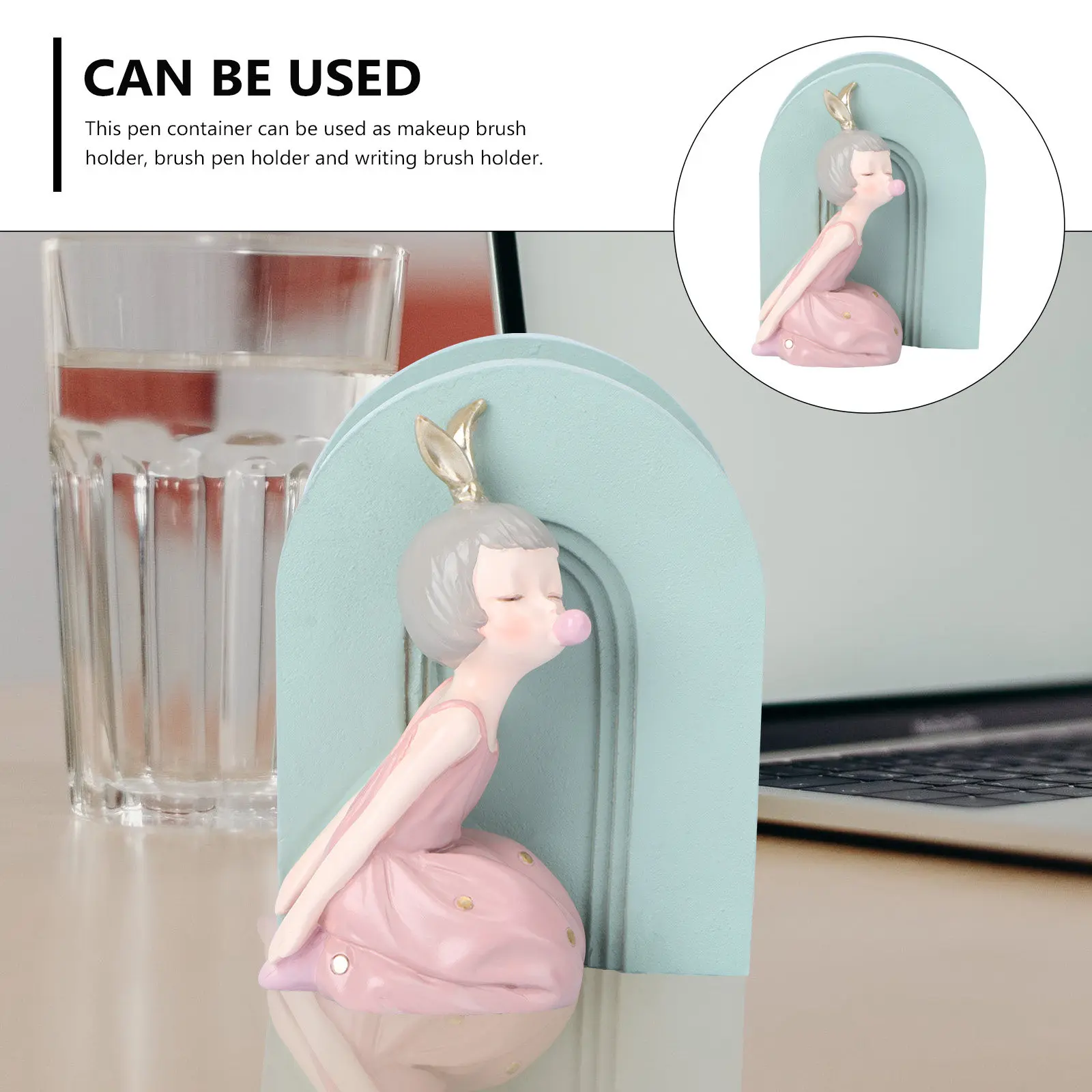 1Pcs Elegant Resin Pen Holder for Makeup Brushes Pencil Holder Brush Pen Organizer Desktop Adornment Stylish Cylindrical