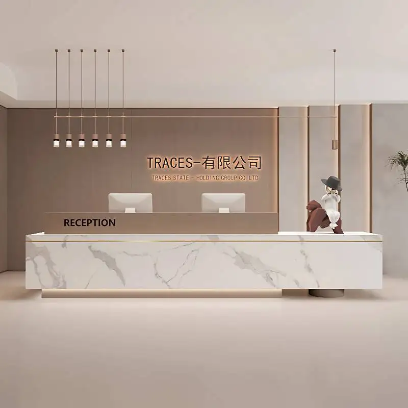 تصميم مكاتب الاستقبال في المطاعم الفاخرة باللون الأسود الكلاسيكي الخشب مكتب الاستقبال الملابس البيضاء Bancone Per Negozio أثاث المكاتب #3