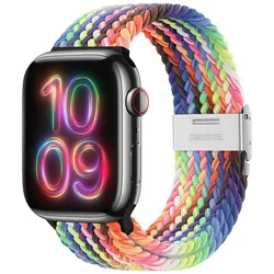 Cinturino elastico in Nylon per cinturino Apple Watch Ultra 2 49mm 45mm 44mm 42mm 41mm 38mm 40mm intrecciato Solo Loop iWatch Series 9 8 7 SE 5 6