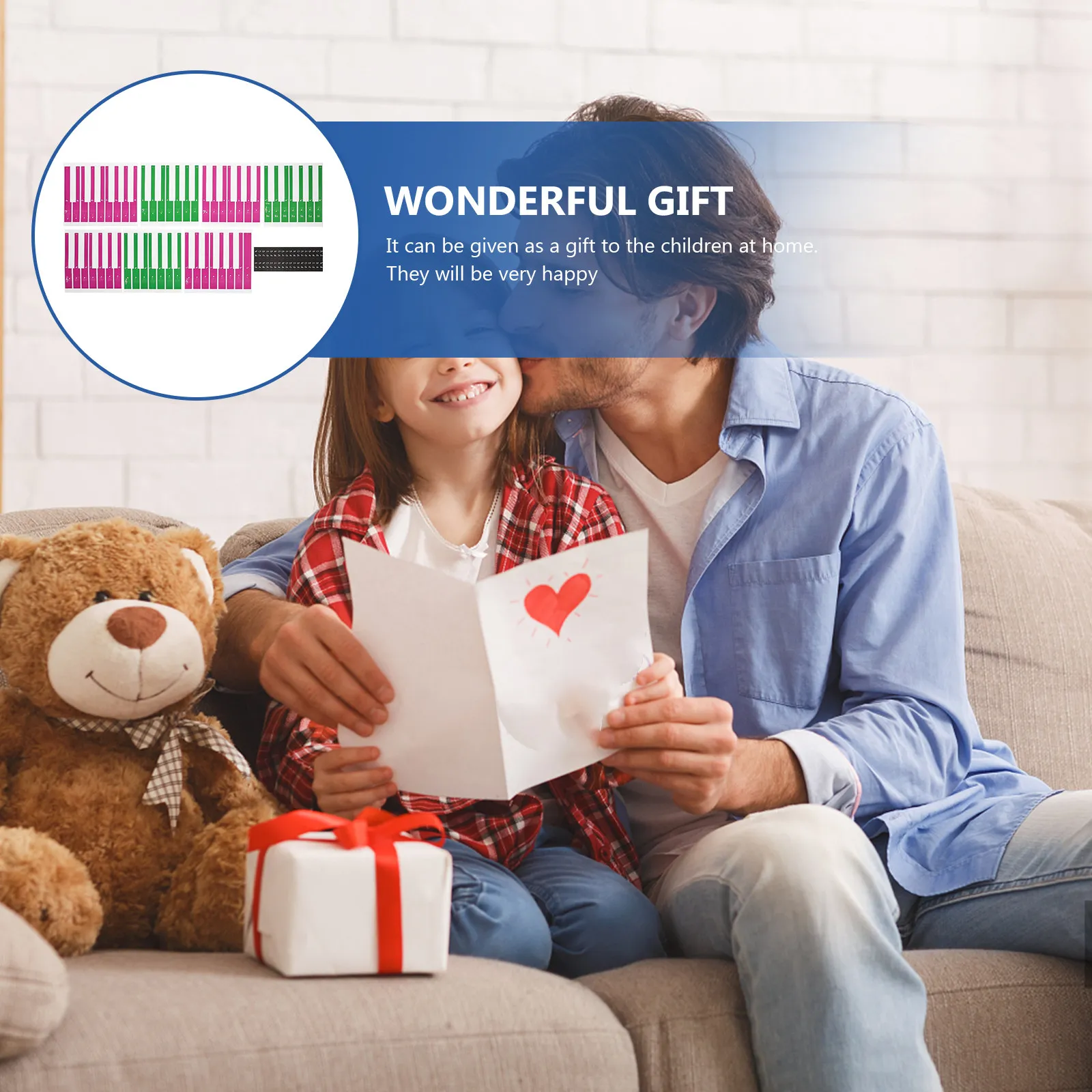 Piano Keyboard Decal High Quality Plastic Introductory Sticker Easy Remove Piano Keyboard Sticker for Beginner Practice