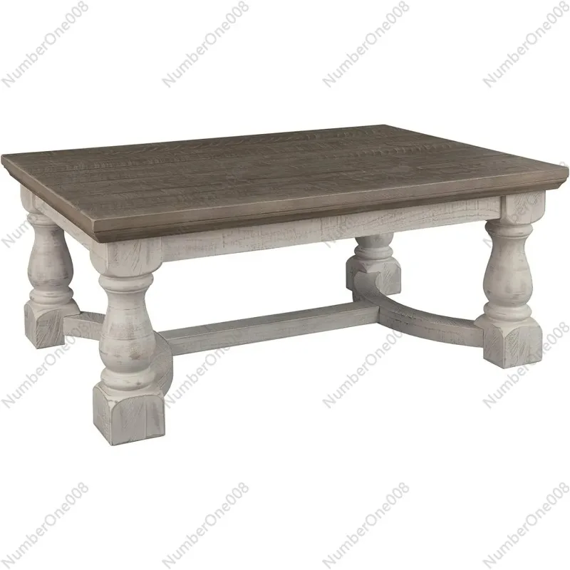 

Signature Design by Ashley Havalance Farmhouse Rectangular Coffee Table, Gray & White with Weathered Finish