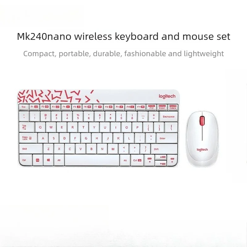 Logitech MK240 NANO Wireless Keyboard & Mouse Combo 2.4G Nano Receiver Compact Silent Office Portable Keyboard Mouse Set