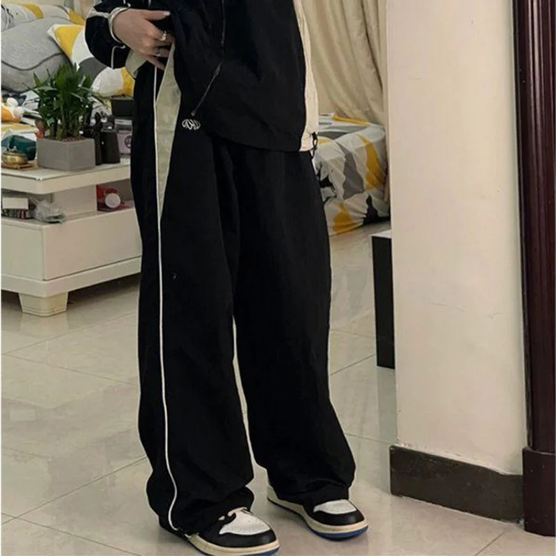 Female Retro Y2K Loose Baggy Pants Fashion Women High Waist Joggers HIp Hop Wid…