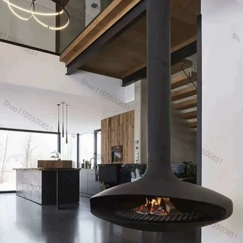 European Flying Saucer Shape Fireplace Hanging Fireplaces Homestay Villa Living Room Decoration Wood Burning Heater Fireplace