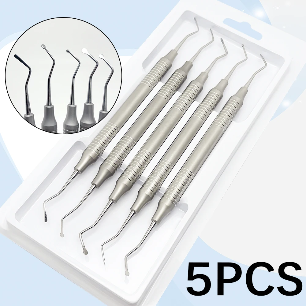 

5 Pcs Dental Gingival Cord Packer Set Retraction Instruments Separator Serrated Picker Tools for Dentists