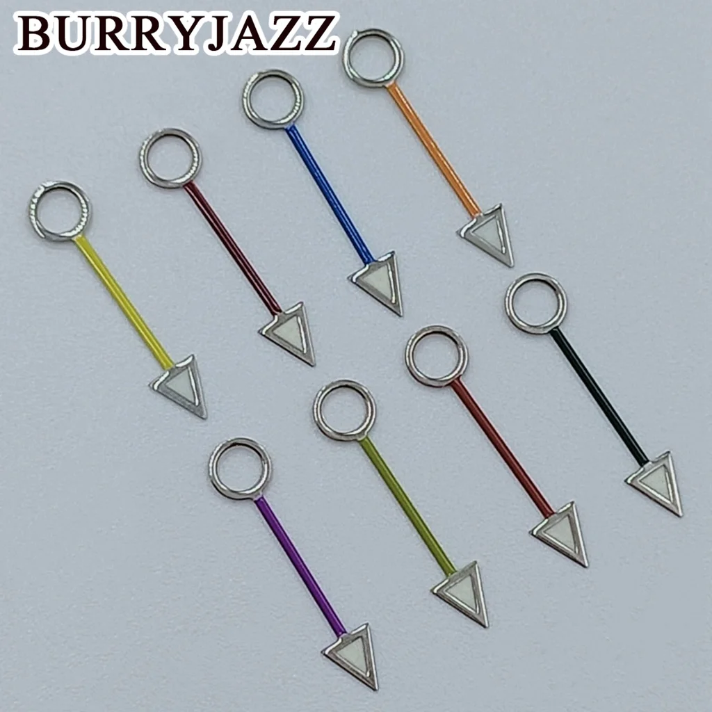 BURRYJAZZ-manecillas de reloj NH34 GMT, manecillas de reloj plateadas, amarillas, marrones, Rojas, azules, verdes, naranjas, púrpuras, verdes luminosas