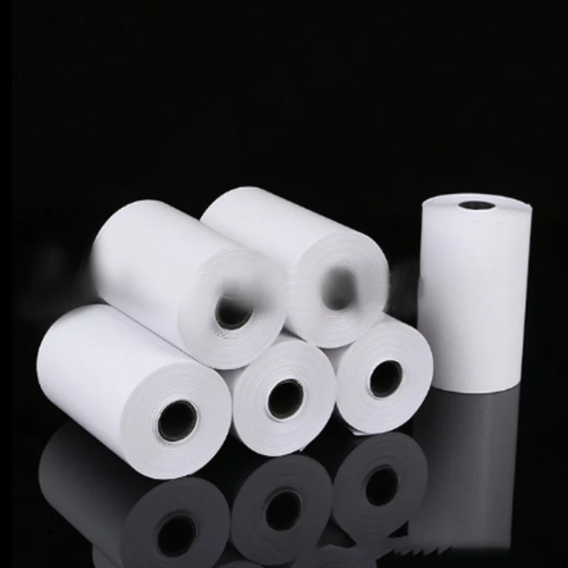 5 Rolls Printable Sticker Paper Roll Direct Thermal Paper with Self-adhesive 57*30mm for PeriPage A6 Pocket PAPERANG P1/P2