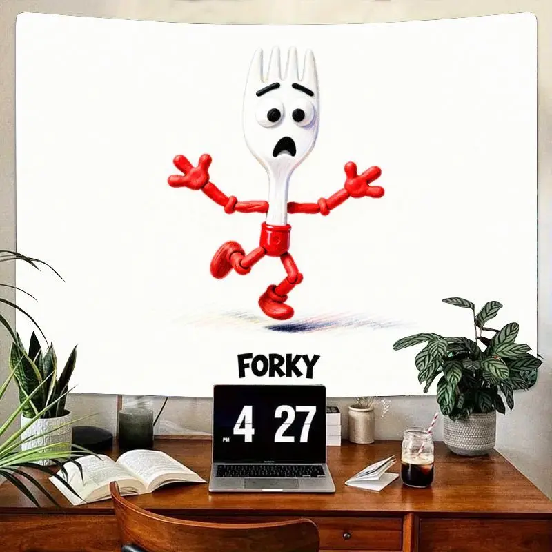 

1 шт., гобелен Disney Pixar Toy Story 4 Forky, современный полиэстер, настенное искусство для детской комнаты, спальни, гостиной, декор, забавный подарок