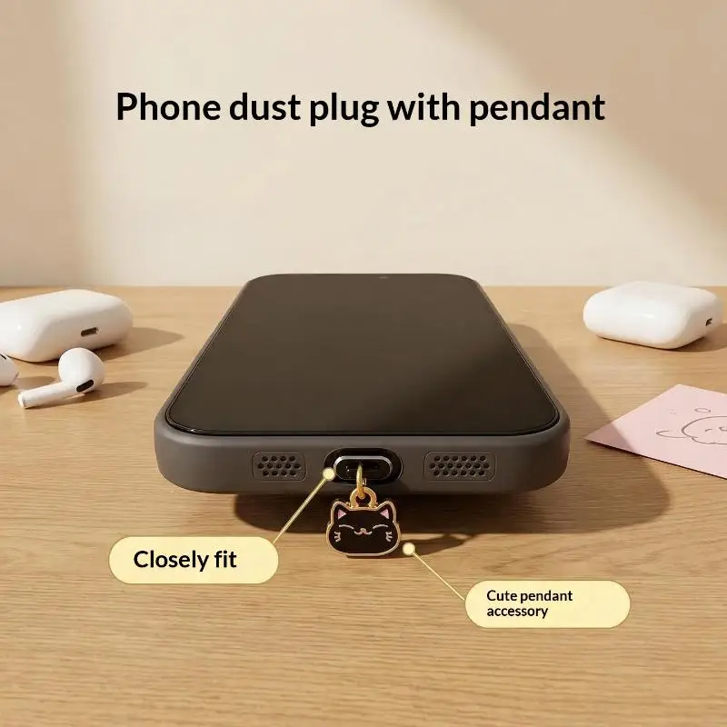 Dustproof Type C Charging Port Plug 1/5Pcs Soft Silicone with Metal Lanyard Hole for Phone Tablet Camera Type C Devices