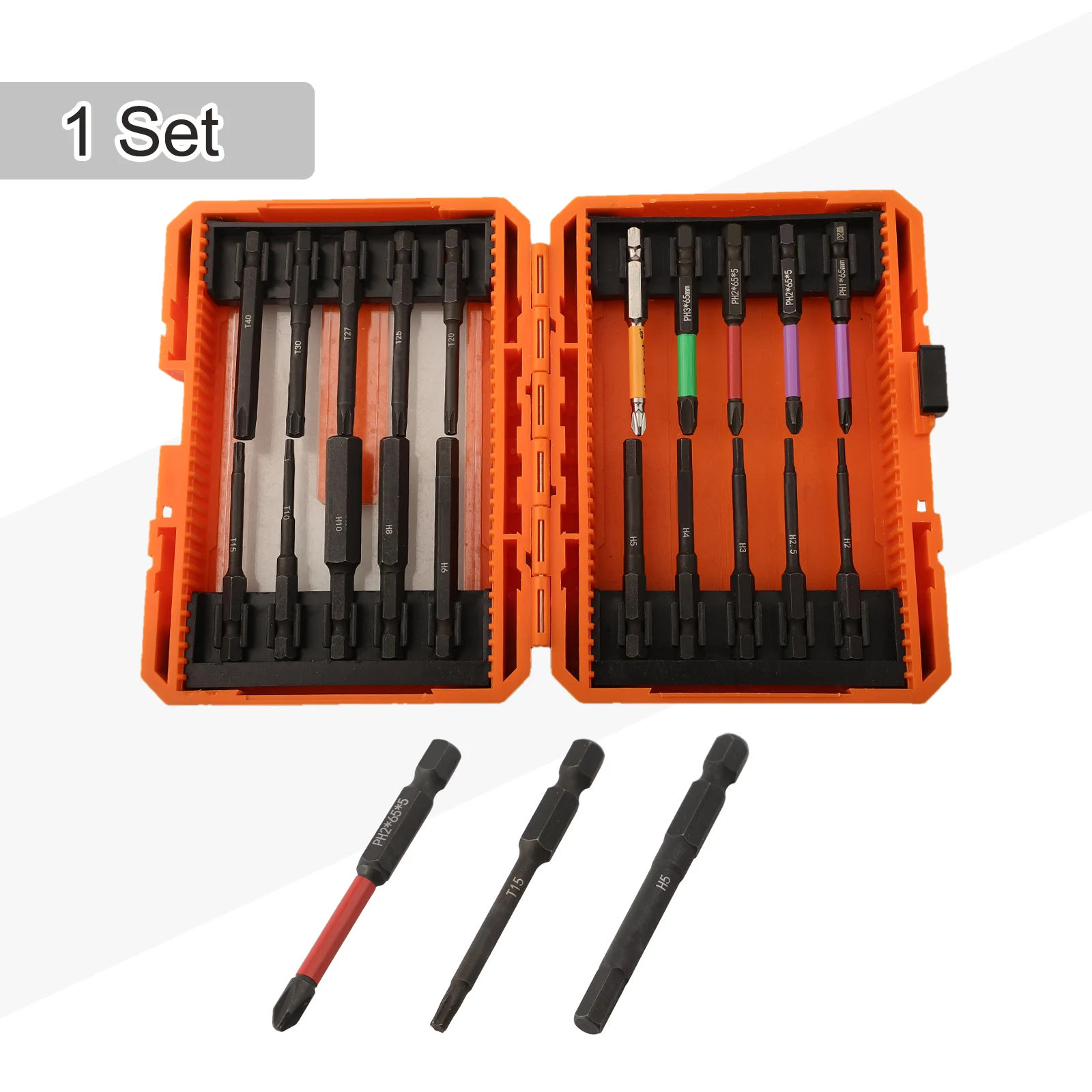 

20Pcs H2-H10+PH1PH2PH3+62°+63° Magnetic Screwdriver Bit Set With Case Repair Tool Kit For Home AutoRepair Sockets Hand Tools