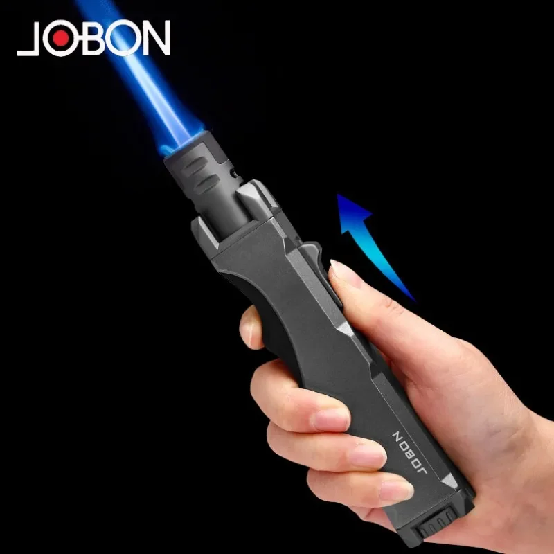 JOBON Outdoor Camping Metal Butane Gas Lighter Blue Flame Torch Turbo Jet 360° Use Spray Gun BBQ Cigar Lighter Men\'s Tools